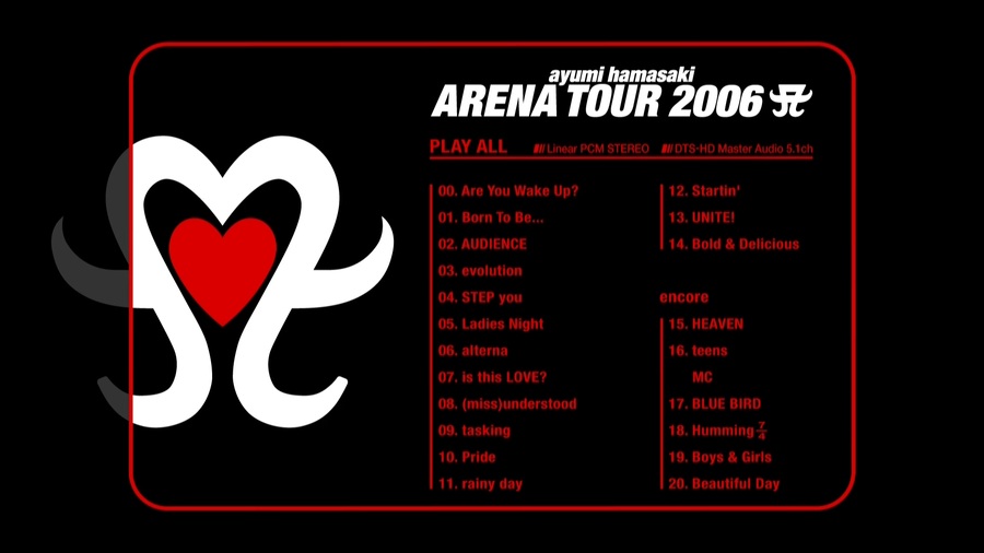滨崎步 (Ayumi Hamasaki 浜崎あゆみ) – ARENA TOUR 2006 A (Miss) understood (2006) 1080P蓝光原盘 [BDMV 40.2G]Blu-ray、日本演唱会、蓝光演唱会2