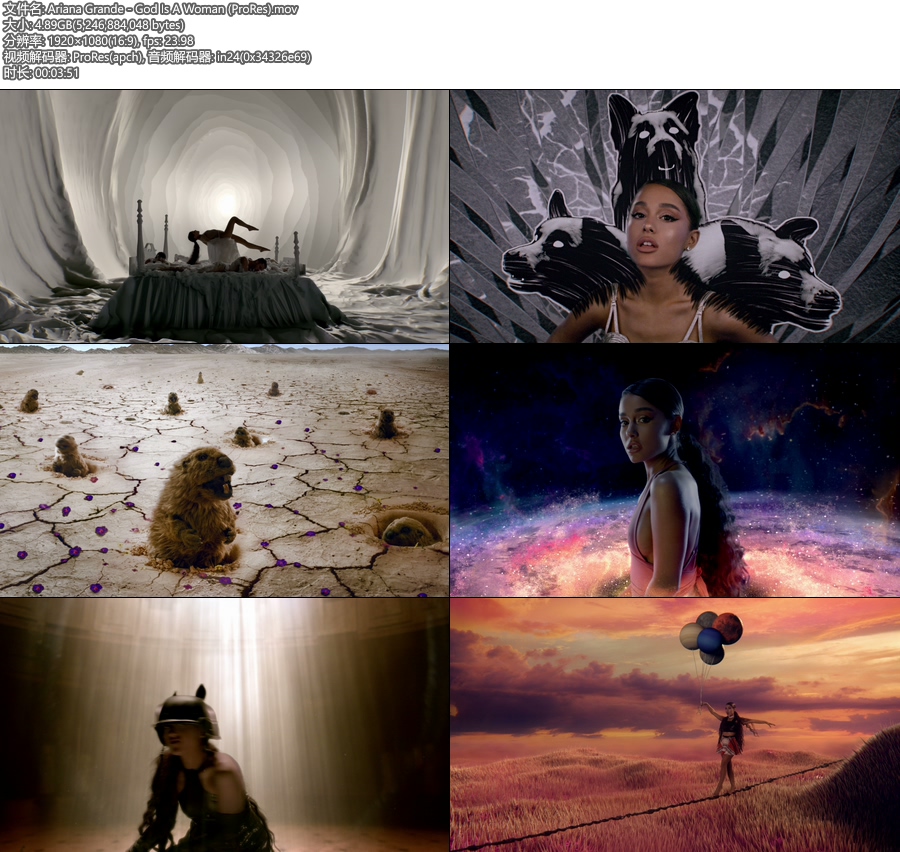 [PR] Ariana Grande – God Is A Woman (官方MV) [ProRes] [1080P 4.89G]ProRes、欧美MV、高清MV2