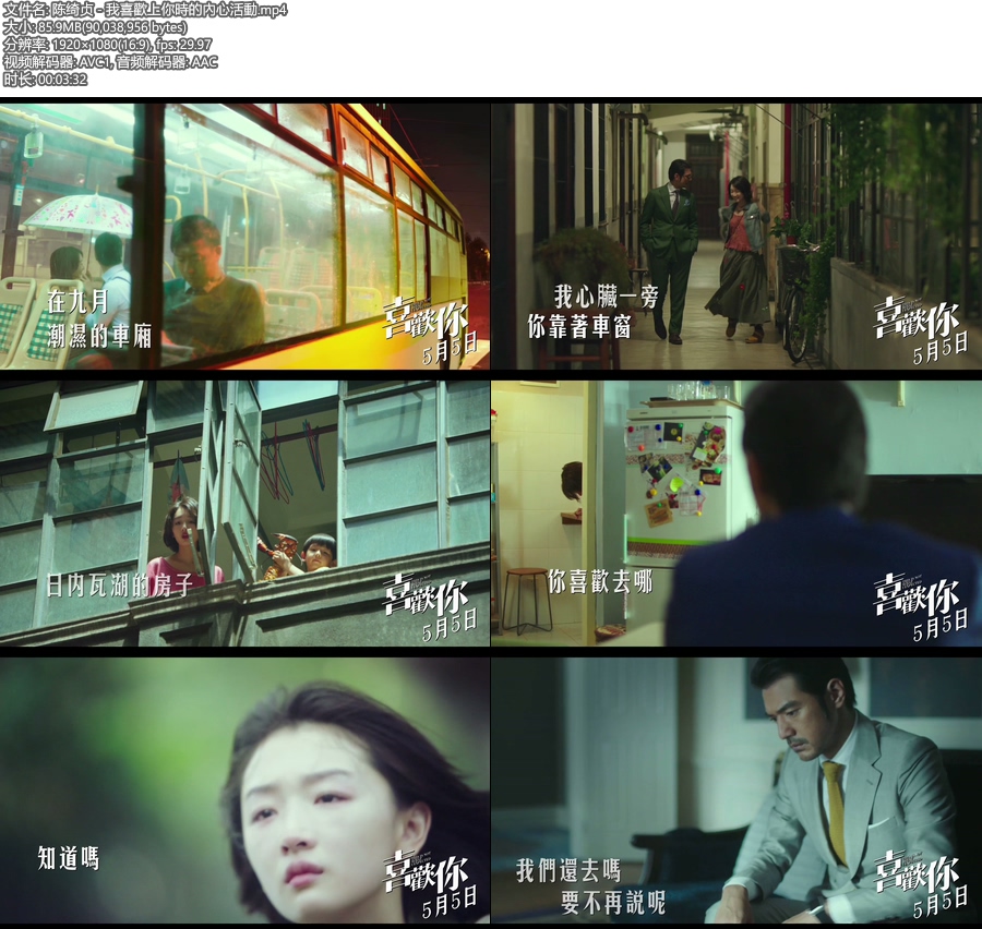 陈绮贞 – 我喜欢上你时的内心活动 (官方MV) [1080P 86M]WEB、华语MV、高清MV2