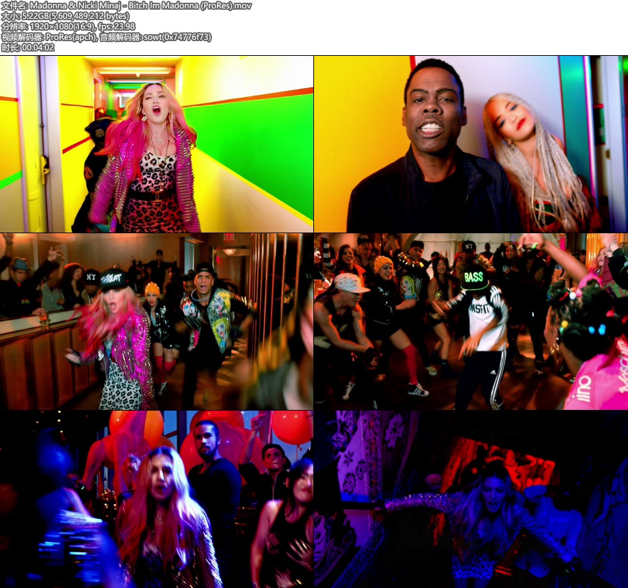 [PR] Madonna & Nicki Minaj – Bitch Im Madonna (官方MV) [ProRes] [1080P 5.22G]ProRes、欧美MV、高清MV2