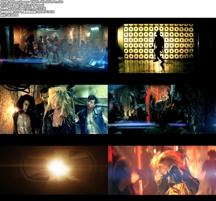 [BR] Britney Spears 布兰妮 – Till The World Ends (官方MV) [1080P 710M]Master、欧美MV、高清MV2
