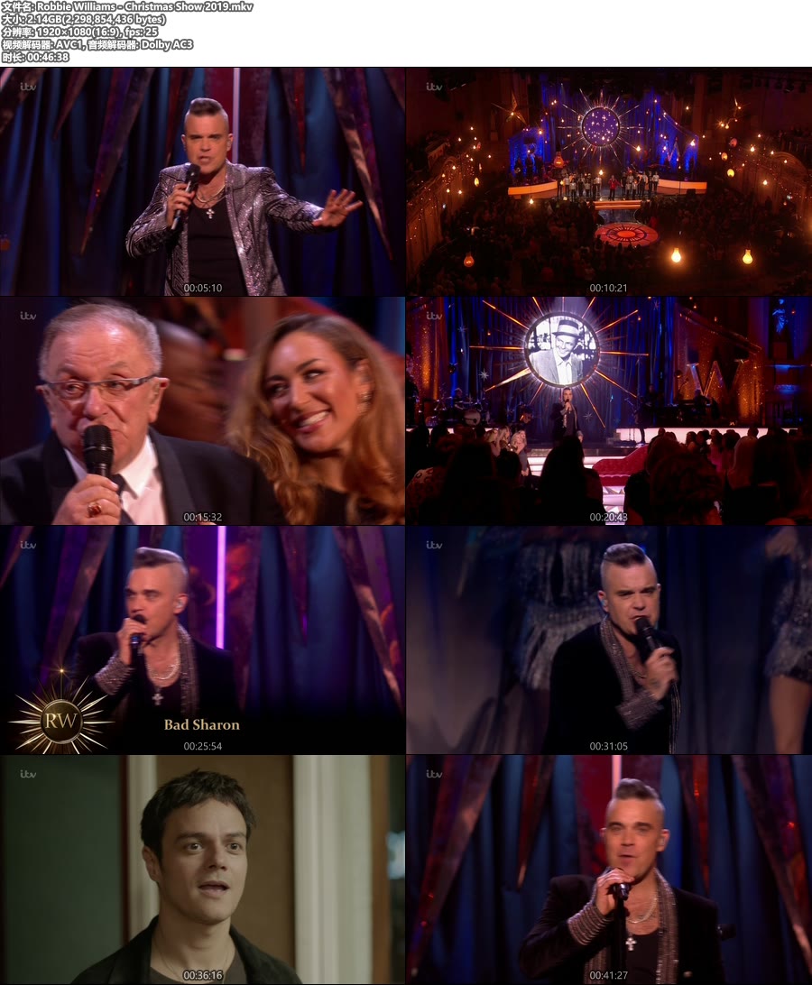 Robbie Williams – Christmas Show 2019 [HDTV 1080P 2.14G]HDTV、欧美现场、高清MV2