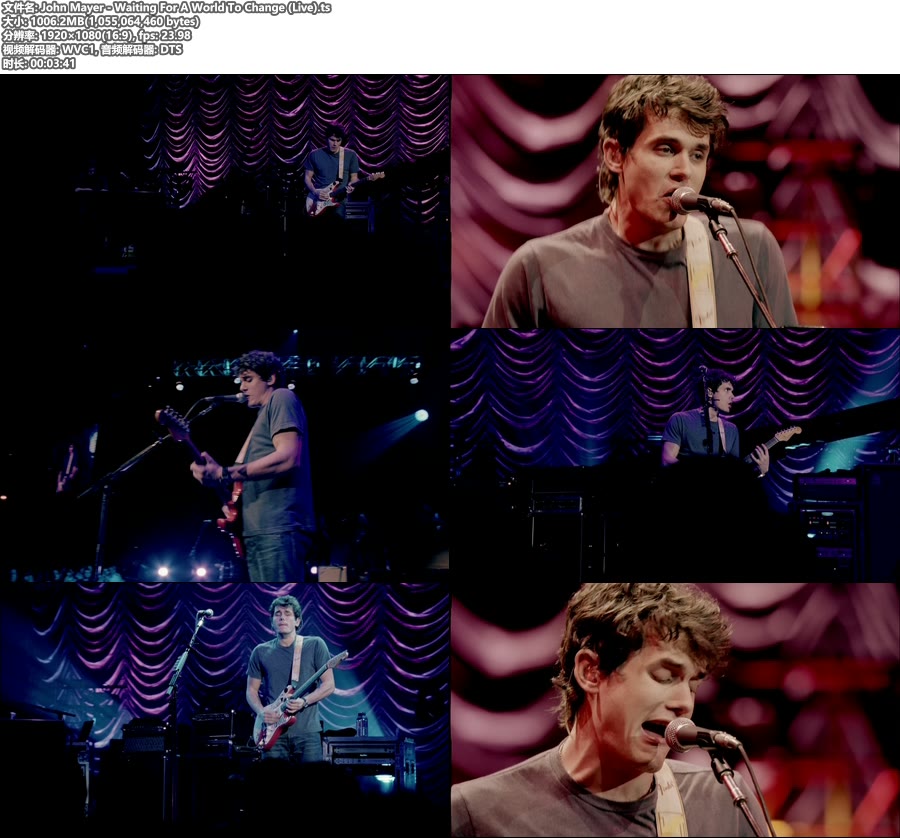 John Mayer – Waiting For A World To Change (Live) [Blu-ray Cut 1080P 1.01G]BDRip、欧美现场、高清MV2