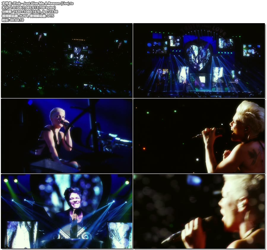 P!nk – Just Give Me A Reason (Live) [Blu-ray Cut 1080P 1.01G]BDRip、欧美现场、高清MV2
