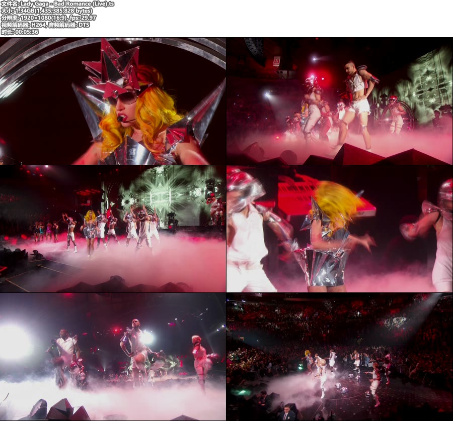 Lady Gaga – Bad Romance (Live) [Blu-ray Cut 1080P 1.34G]BDRip、欧美现场、高清MV2