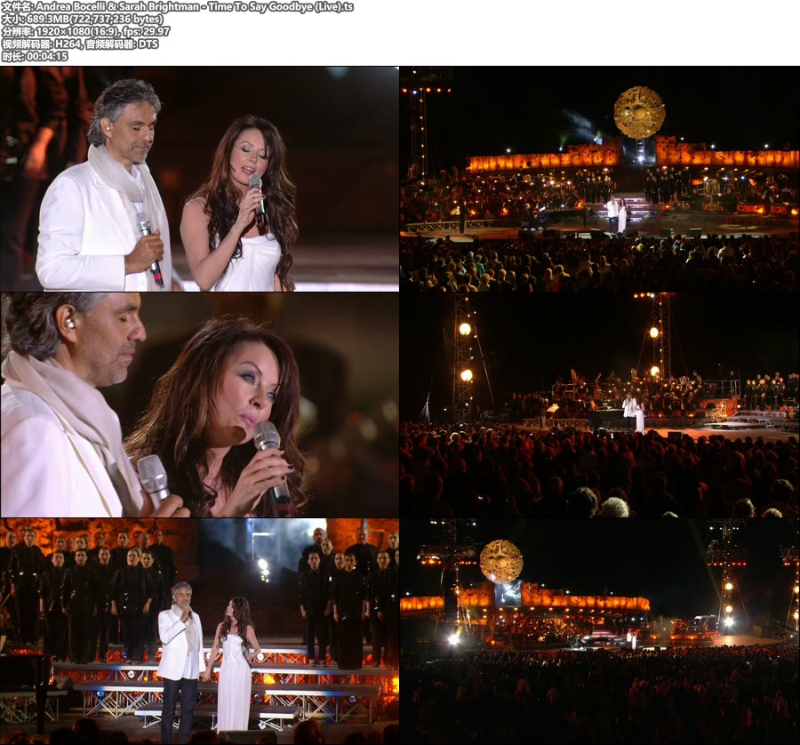 Andrea Bocelli & Sarah Brightman – Time To Say Goodbye (Live) [Blu-ray ...