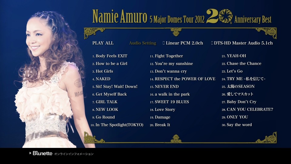 安室奈美惠 namie amuro – 5 Major Domes Tour 2012 ~20th Anniversary Best~ 五大巨蛋演唱会 (2012) 1080P蓝光原盘 [BDMV 38.4G]Blu-ray、日本演唱会、蓝光演唱会10