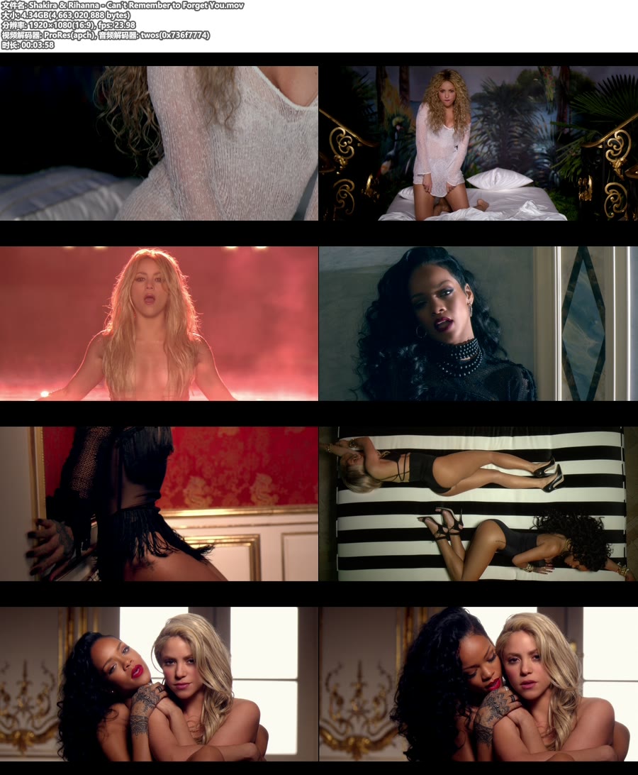 [PR] Shakira & Rihanna – Can′ t Remember to Forget You (官方MV) [ProRes] [1080P 4.34G]ProRes、欧美MV、高清MV2