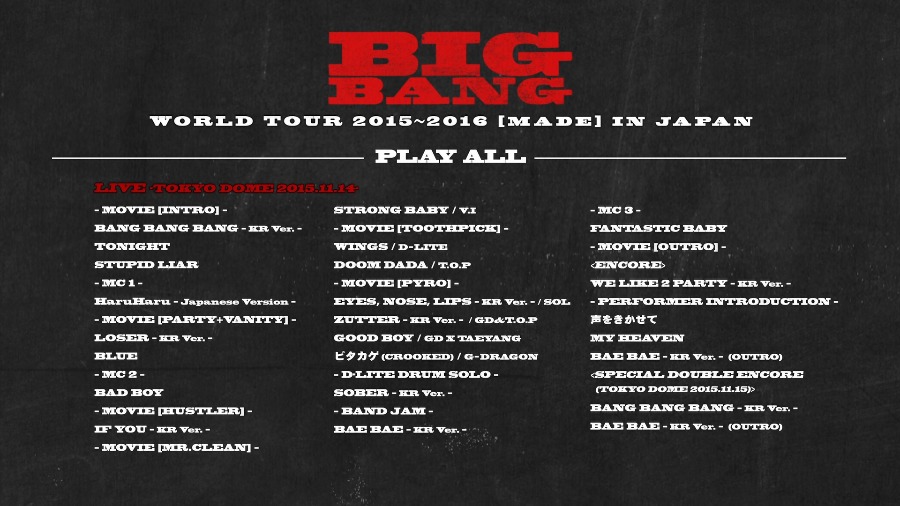 BIGBANG – WORLD TOUR 2015-2016 [MADE] IN JAPAN 日本演唱会 (2BD) 1080P蓝光原盘 [BDMV 79.4G]Blu-ray、蓝光演唱会、韩国演唱会2