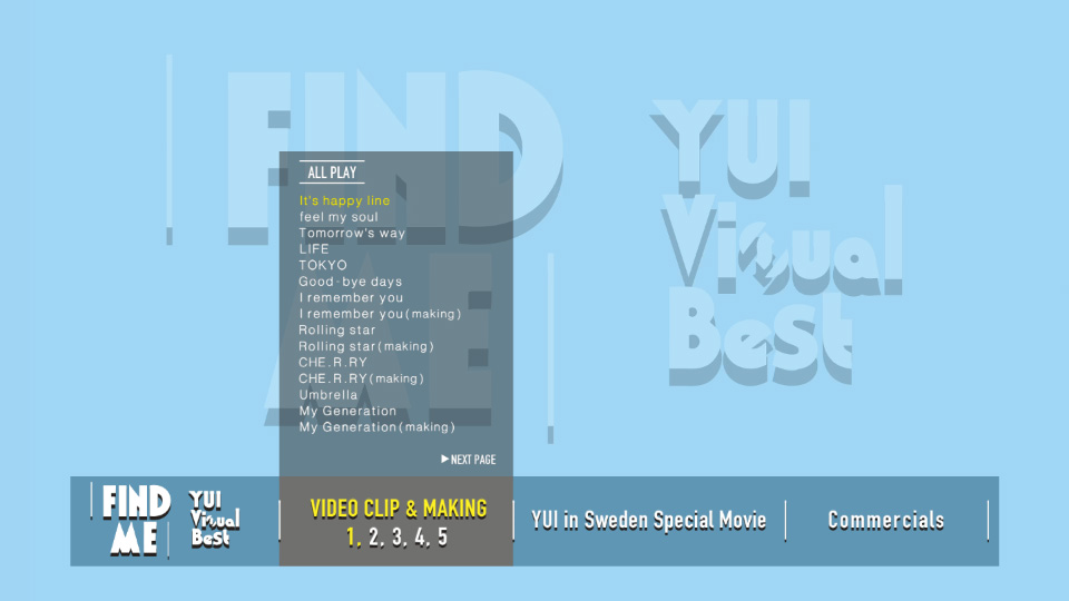 YUI 吉冈唯 – FIND ME YUI Visual Best (MV/PV集) (2015) 1080P蓝光原盘 [BDMV 43.1G]Blu-ray、日本演唱会、蓝光演唱会2