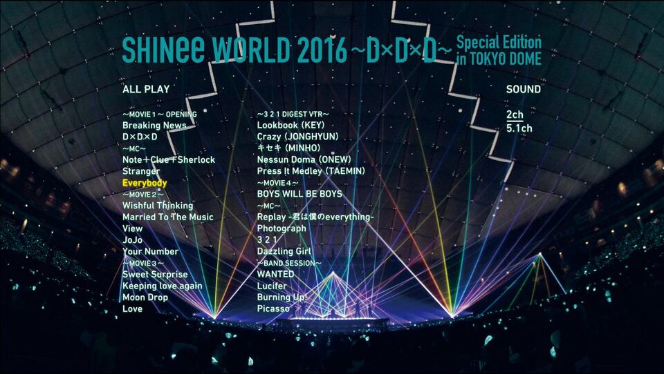 SHINee – WORLD 2016～DxDxD～Special Edition In TOKYO DOME 东京演唱会 (2016) 1080P蓝光原盘 [2BD BDMV 63.3G]Blu-ray、蓝光演唱会、韩国演唱会2