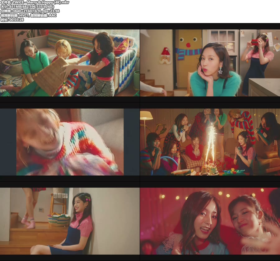 [4K] TWICE – Merry & Happy (官方MV) [HEVC] [2160P 651M]4K MV、韩国MV、高清MV2