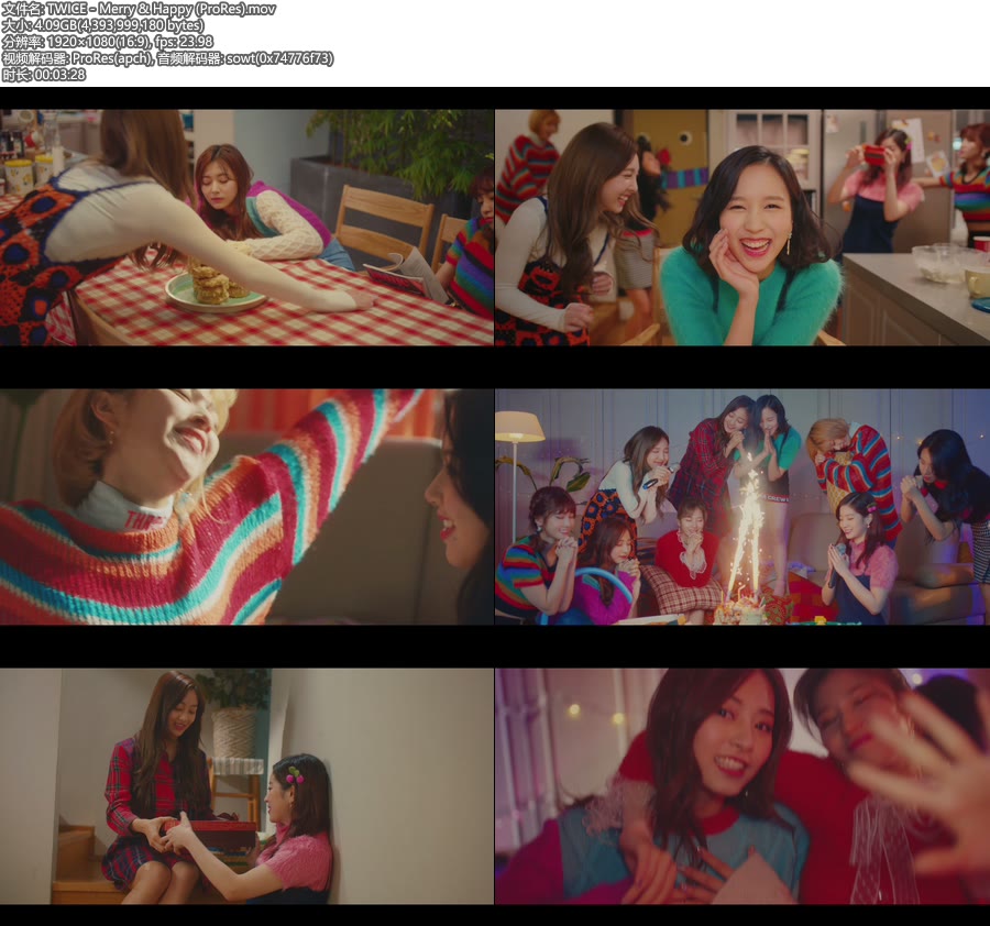 [PR] TWICE – Merry & Happy (官方MV) [ProRes] [1080P 4.1G]ProRes、韩国MV、高清MV2