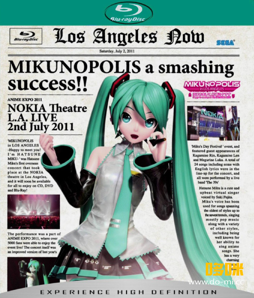 初音未来 Hatsune Miku – MIKUNOPOLIS in Los Angeles 美国洛杉矶演唱会 (2011) 1080P蓝光原盘 [BDMV 34.4G]