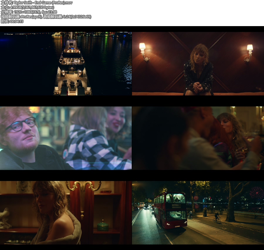 [PR] Taylor Swift + Ed Sheeran – End Game (官方MV) [ProRes] [1080P 4.99G]ProRes、欧美MV、高清MV2
