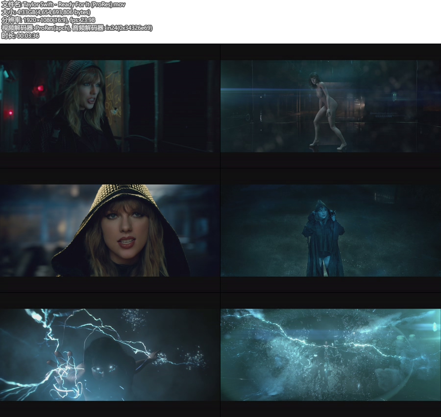[PR] Taylor Swift – Ready For It (官方MV) [ProRes] [1080P 4.33G]ProRes、欧美MV、高清MV2