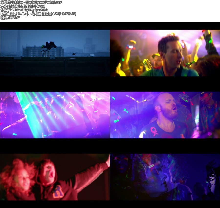 [PR] Coldplay – Charlie Brown (官方MV) [ProRes] [1080P 5.96G]ProRes、欧美MV、高清MV2