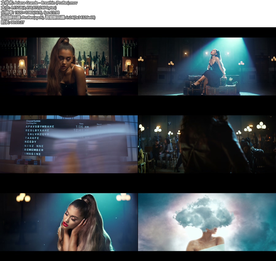 [PR] Ariana Grande – Breathin (官方MV) [ProRes] [1080P 4.15G]ProRes、欧美MV、高清MV2