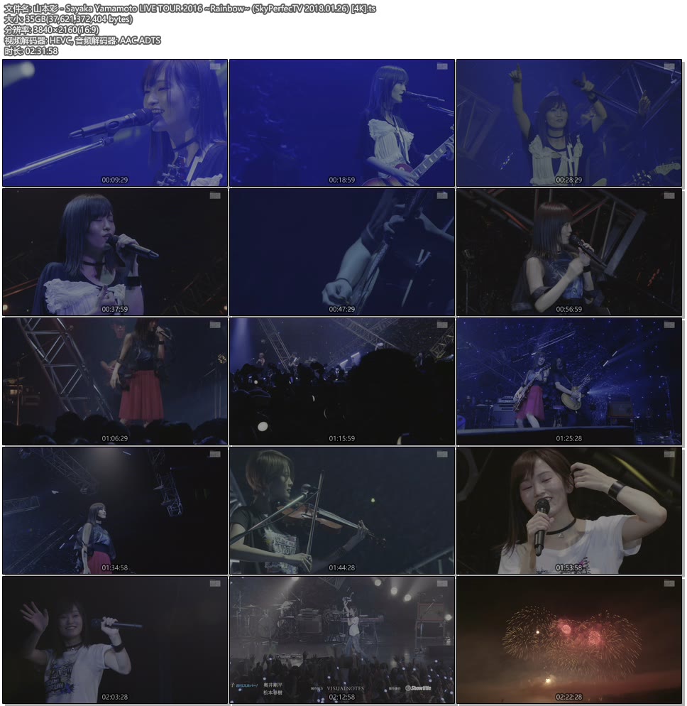 [4K] 山本彩 Sayaka Yamamoto – LIVE TOUR 2016 ~Rainbow~ (SkyPerfecTV) 2160P-UHDTV [TS 35.1G]4K、HDTV、日本演唱会、蓝光演唱会12