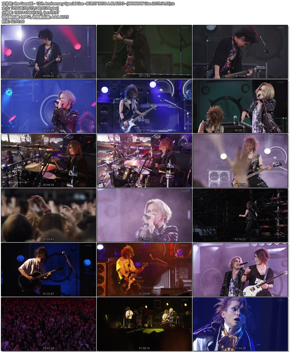the GazettE – 15th Anniversary Special Live -BURST INTO A BLAZE 3- (WOWOW Live 2017.11.05) 1080P-HDTV [TS 17.3G]HDTV、HDTV、摇滚演唱会、日本演唱会、蓝光演唱会16