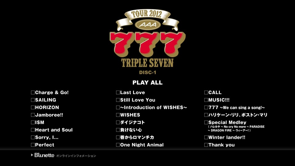 AAA – AAA TOUR 2012 -777- TRIPLE SEVEN (2013) 1080P蓝光原盘 [BDISO 37.1G]Blu-ray、日本演唱会、蓝光演唱会12