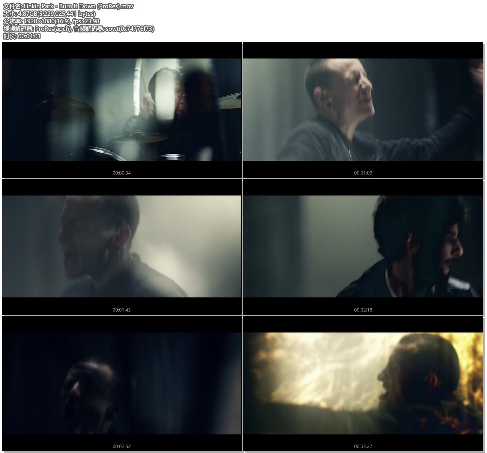 [PR] Linkin Park – Burn It Down (官方MV) [ProRes] [1080P 4.87G]ProRes、欧美MV、高清MV2
