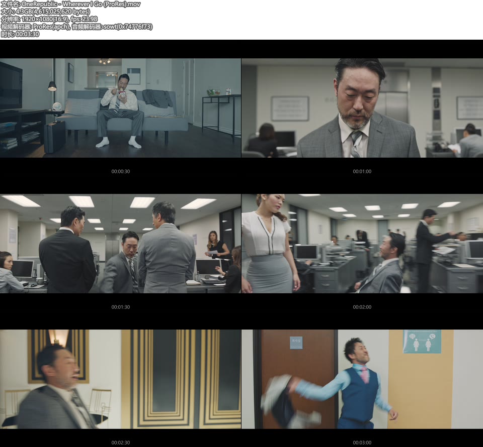 [PR] OneRepublic – Wherever I Go (官方MV) [ProRes] [1080P 4.3G]ProRes、欧美MV、高清MV2