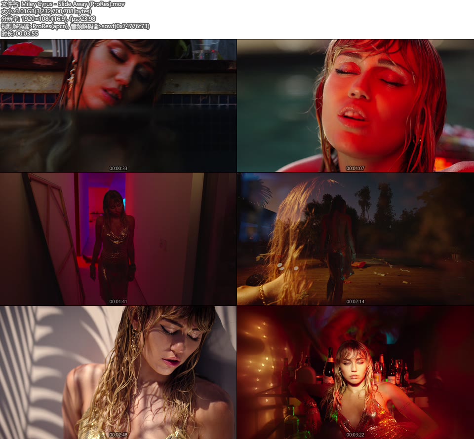 [PR] Miley Cyrus – Slide Away (官方MV) [ProRes] [1080P 3.01G]ProRes、欧美MV、高清MV2