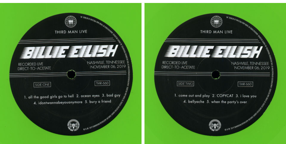 Billie Eilish – Live At Third Man Records (2019) [LP黑胶转录] [FLAC 24bit／96kHz]Vinyl、欧美流行、高解析音频4