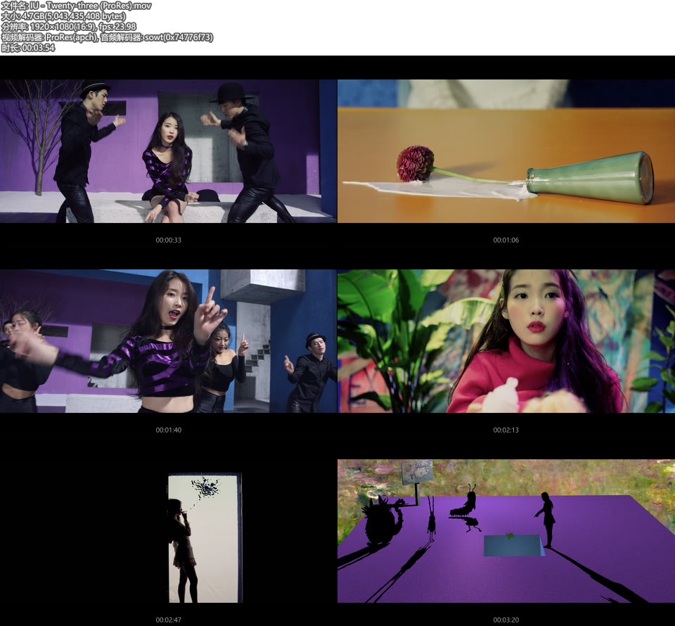 [PR] IU – Twenty-three (官方MV) [ProRes] [1080P 4.7G]ProRes、韩国MV、高清MV2