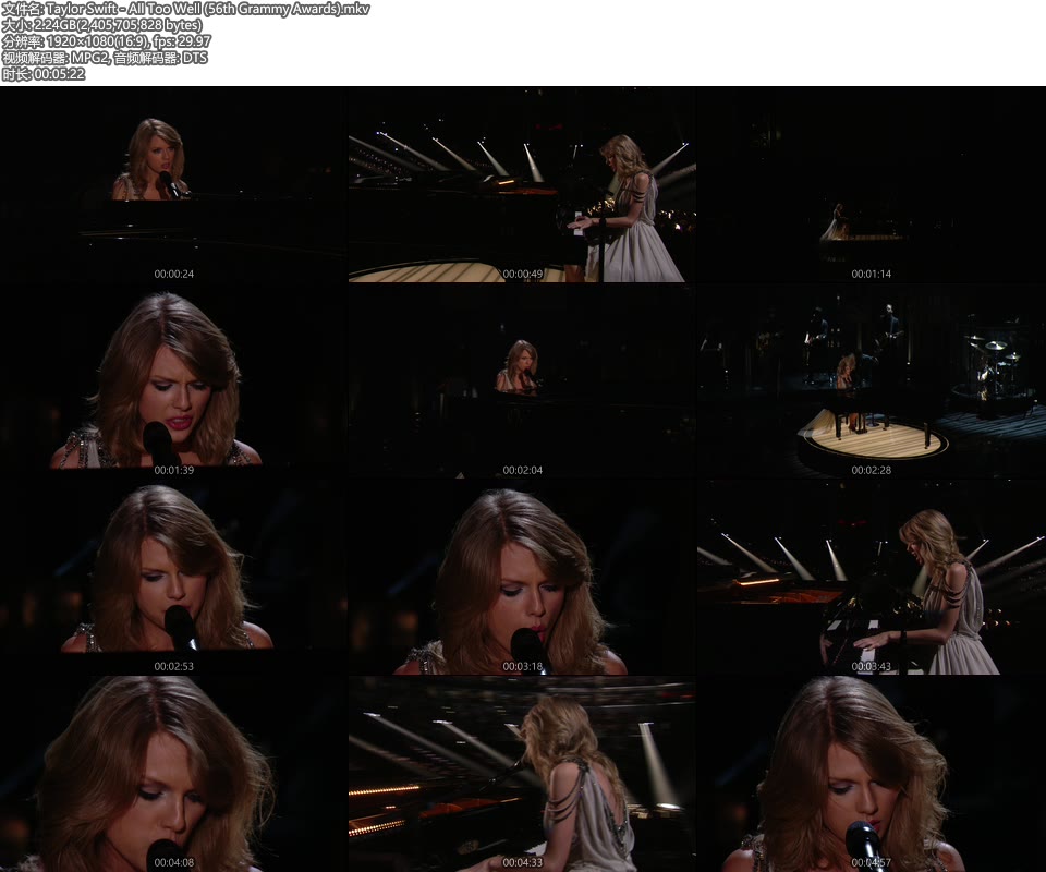 格莱美现场 : Taylor Swift – All Too Well (56th Grammy Awards) [HDTV 2.24G]HDTV、欧美现场、音乐现场2