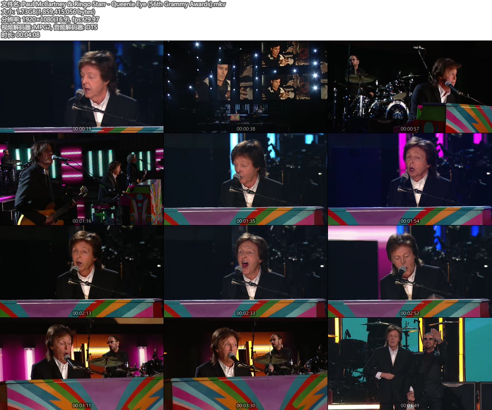 格莱美现场 : Paul McCartney & Ringo Starr – Queenie Eye (56th Grammy Awards) [HDTV 1.73G]HDTV、欧美现场、音乐现场2