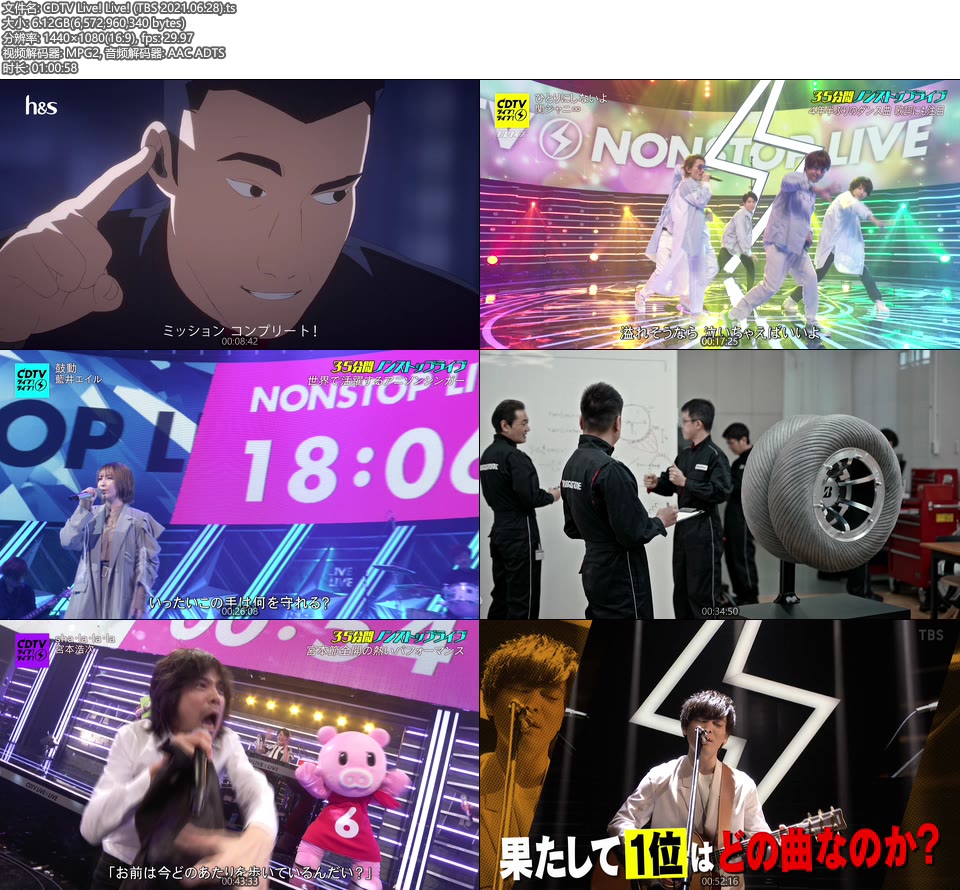 CDTV Live! Live! (TBS 2021.06.28) [HDTV 6.12G]HDTV、日本现场、音乐现场2