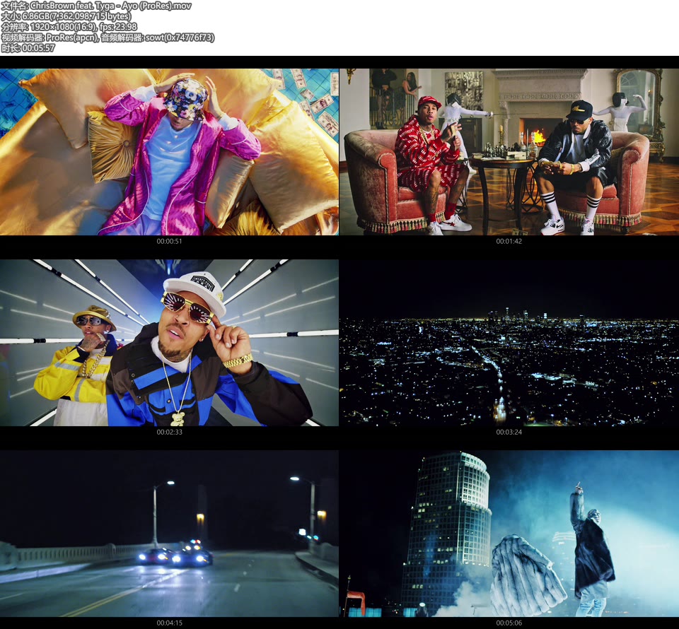 [PR] ChrisBrown feat. Tyga – Ayo (官方MV) [ProRes] [1080P 6.86G]ProRes、欧美MV、高清MV2