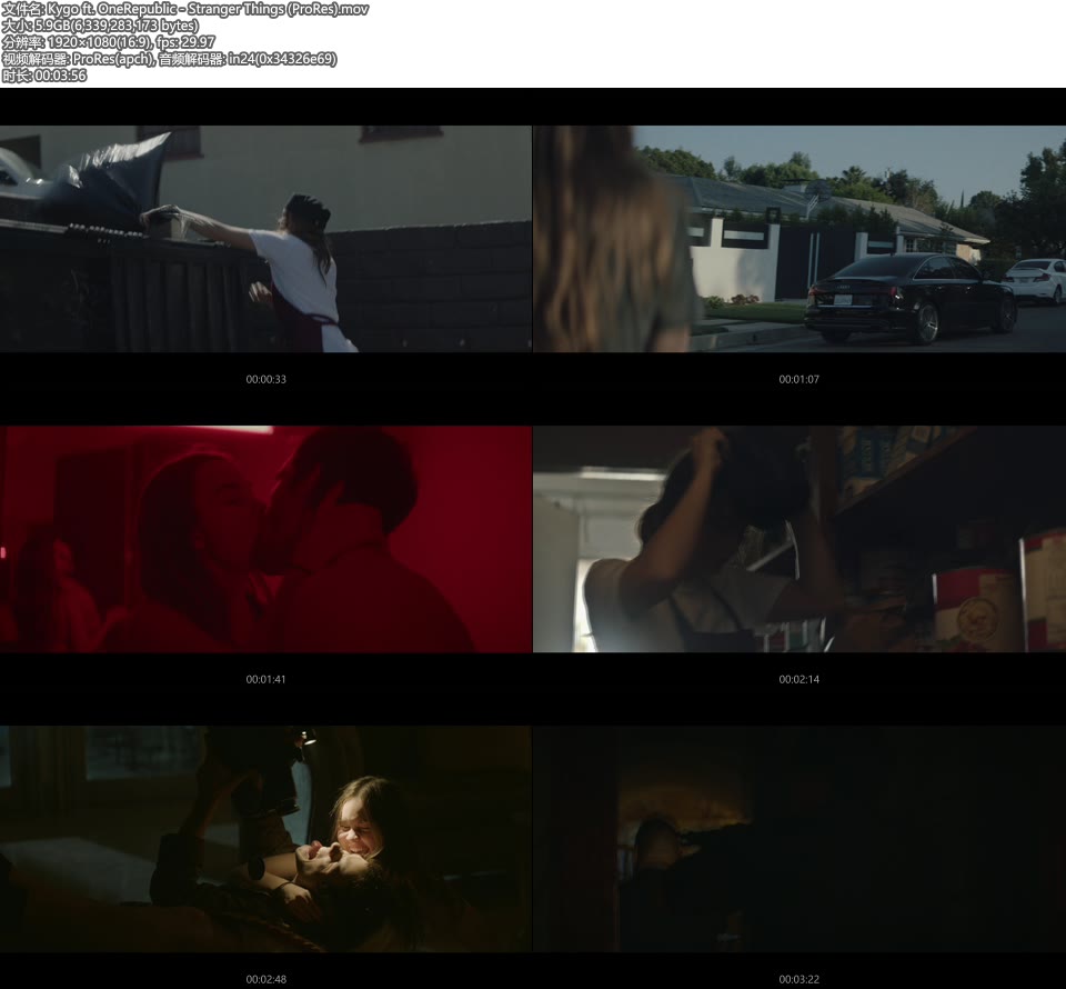 [PR] Kygo ft. OneRepublic – Stranger Things (官方MV) [ProRes] [1080P 5.9G]ProRes、欧美MV、高清MV2