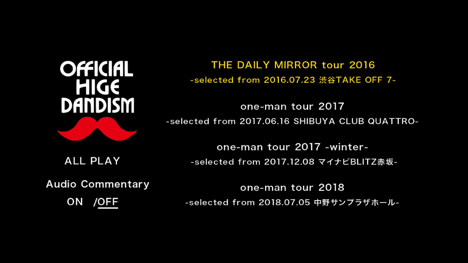 Official髭男dism – LIVE COLLECTION 2016-2018 [one-man tour 通販限定版] (2019) 1080P蓝光原盘 [BDISO 21.8G]Blu-ray、日本演唱会、蓝光演唱会2