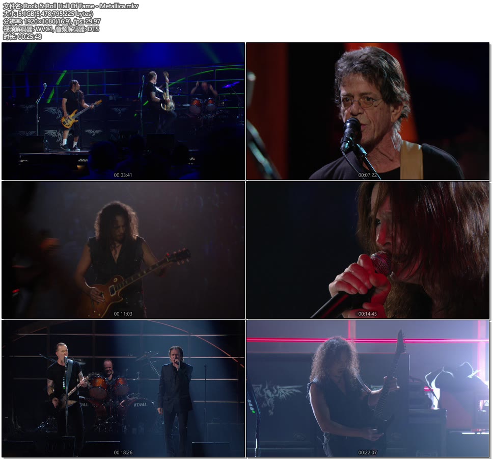 摇滚名人堂 : Metallica [Blu-ray Cut 1080P 5.1G]BDRip、欧美现场、音乐现场2