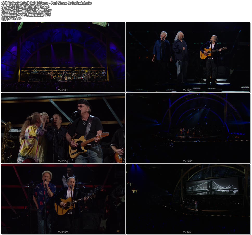 摇滚名人堂 : Paul Simon & Garfunkel [Blu-ray Cut 1080P 7.88G]BDRip、欧美现场、音乐现场2
