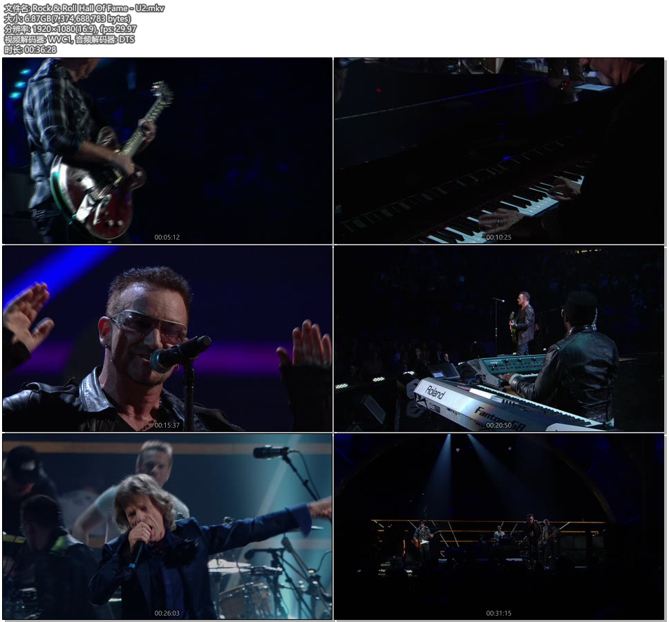 摇滚名人堂 : U2 [Blu-ray Cut 1080P 6.87G]BDRip、欧美现场、音乐现场2