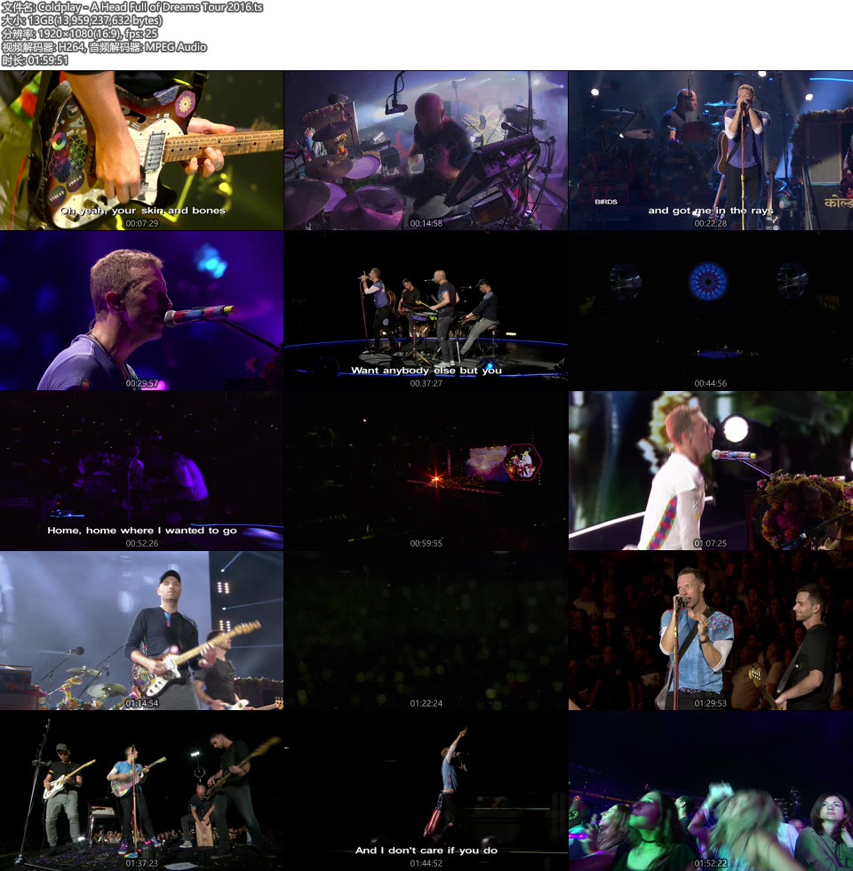 Coldplay – A Head Full of Dreams Tour 2016 [HDTV 13.1G]HDTV、欧美现场、音乐现场8
