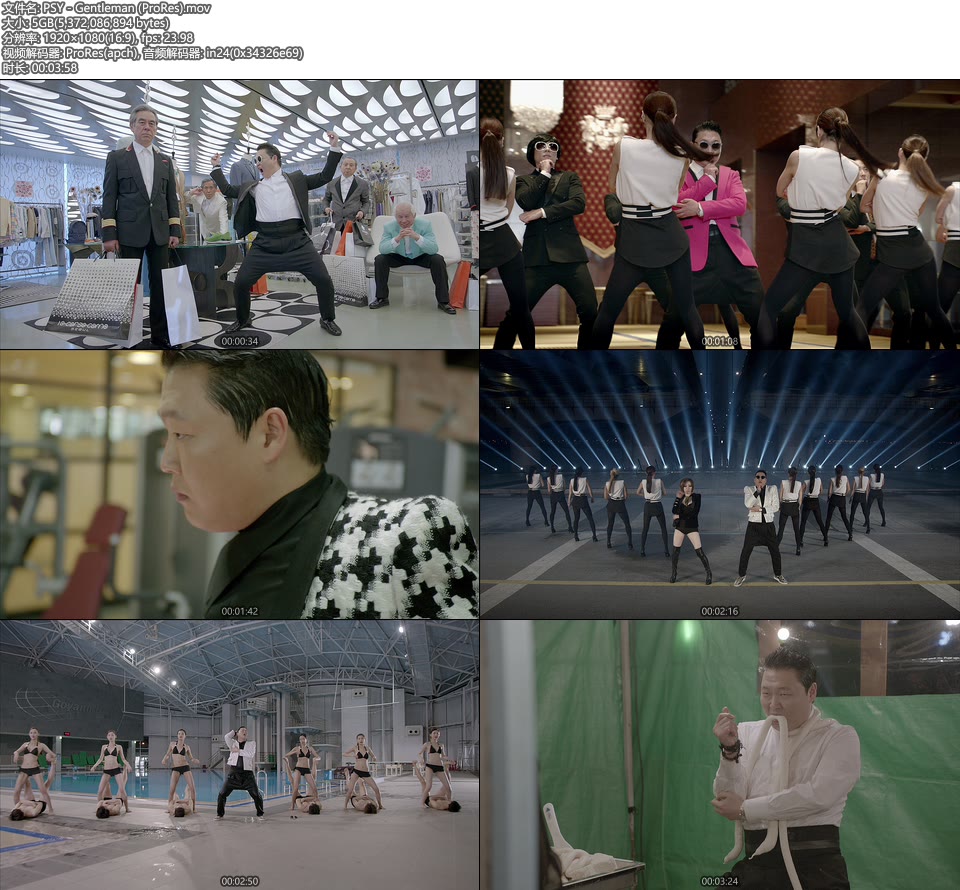 [PR] PSY 鸟叔 – Gentleman (官方MV) [ProRes] [1080P 5.0G]ProRes、韩国MV、高清MV2
