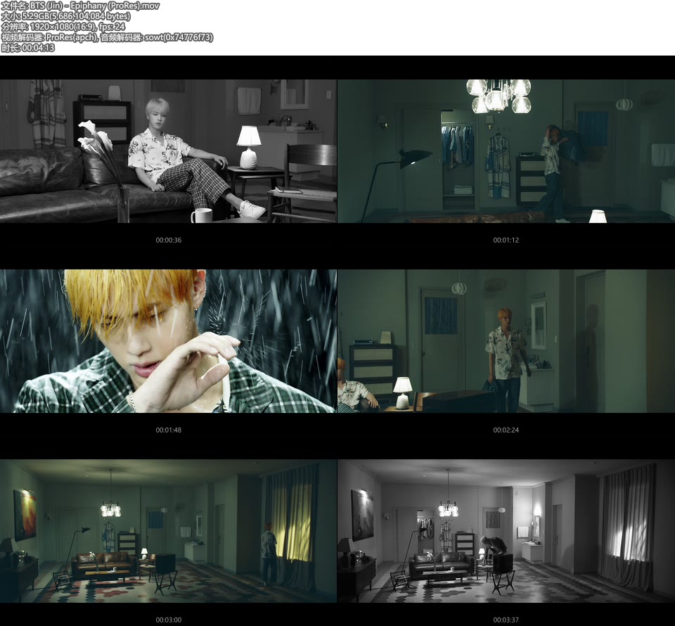 [PR] BTS (Jin) – Epiphany (官方MV) [ProRes] [1080P 5.29G]ProRes、韩国MV、高清MV2