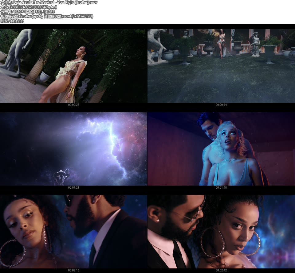 [PR] Doja Cat ft. The Weeknd – You Right (官方MV) [ProRes] [1080P 3.88G]ProRes、欧美MV、高清MV2
