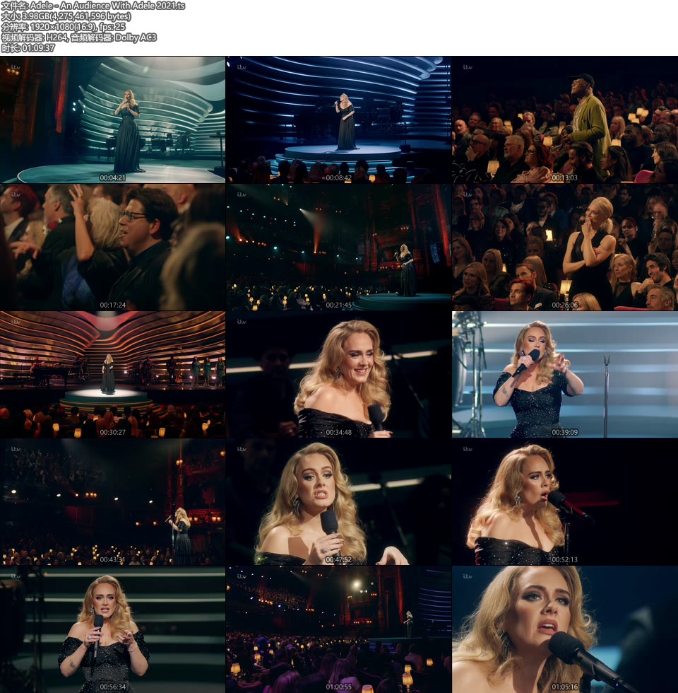 Adele – An Audience With Adele 2021 [HDTV 3.9G]HDTV、推荐MV、欧美现场、音乐现场12