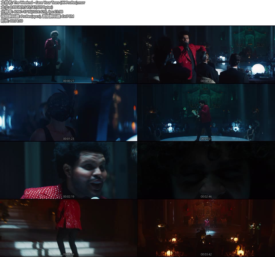 [PR/4K] The Weeknd – Save Your Tears (官方MV) [ProRes] [2160P 8.9G]4K MV、ProRes、欧美MV、高清MV2
