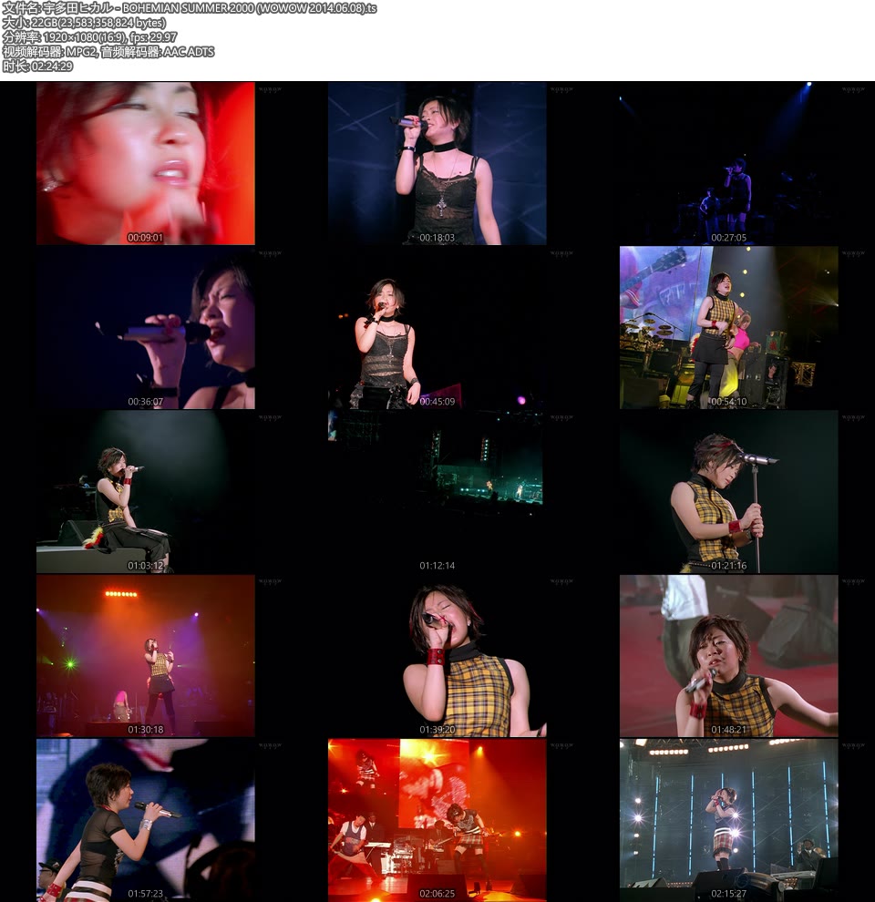 宇多田ヒカル BOHEMIAN SUMMER 2000 (WOWOW 2014.06.08) [HDTV 21.9G]HDTV日本、HDTV演唱会10