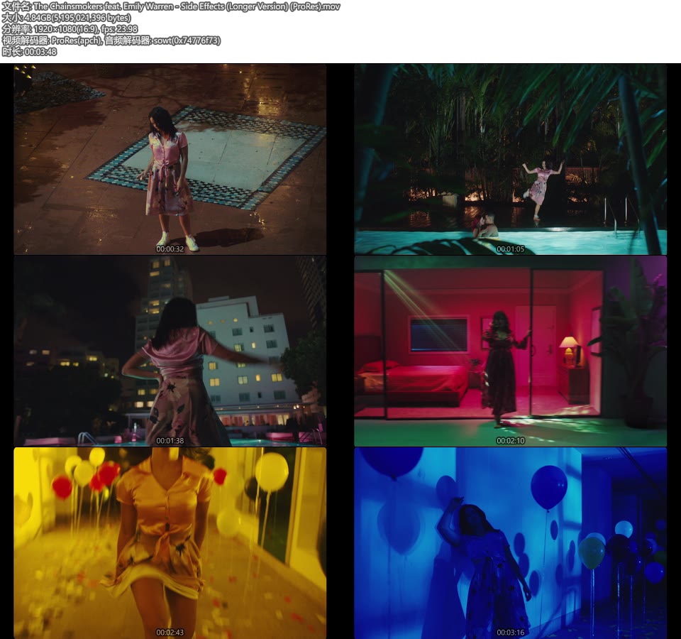 [PR] The Chainsmokers feat. Emily Warren – Side Effects (官方MV) [ProRes] [1080P 4.84G]ProRes、欧美MV、高清MV2
