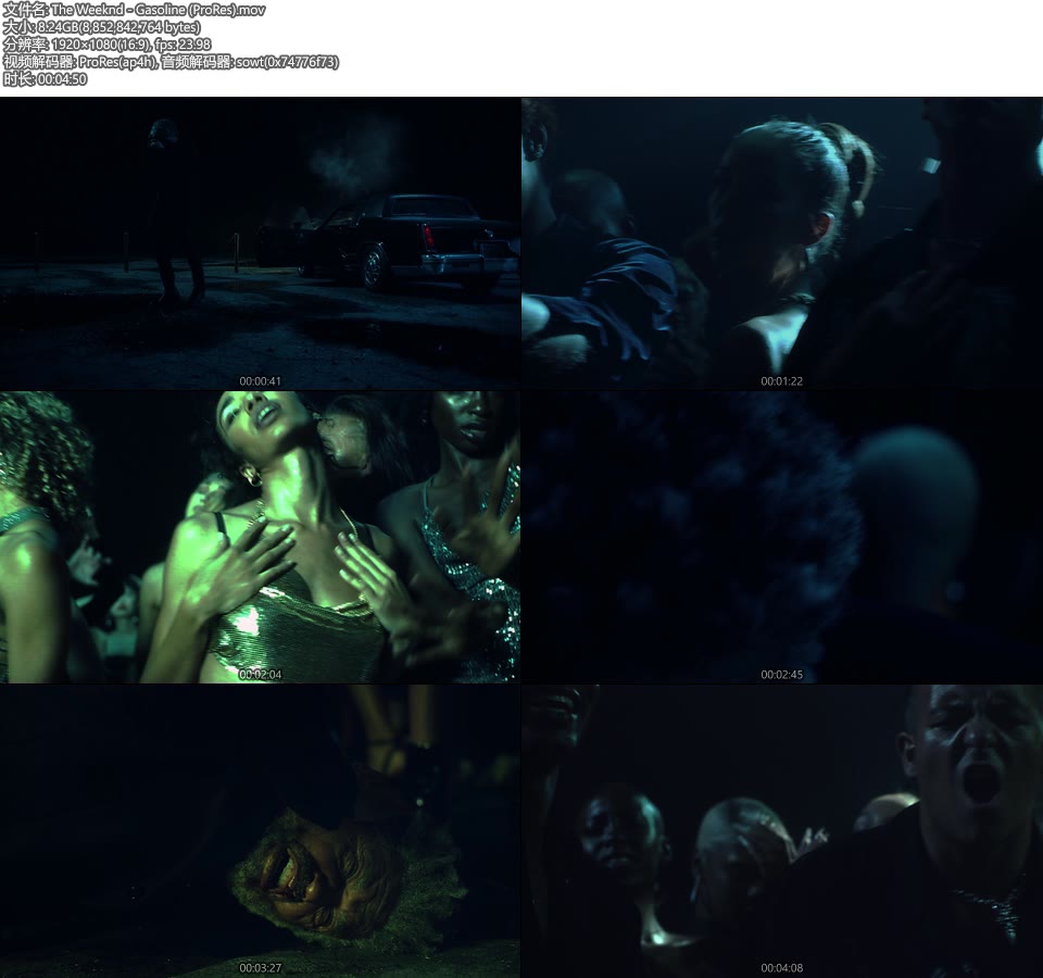 [PR] The Weeknd – Gasoline (官方MV) [ProRes] [1080P 8.24G]ProRes、欧美MV、高清MV2