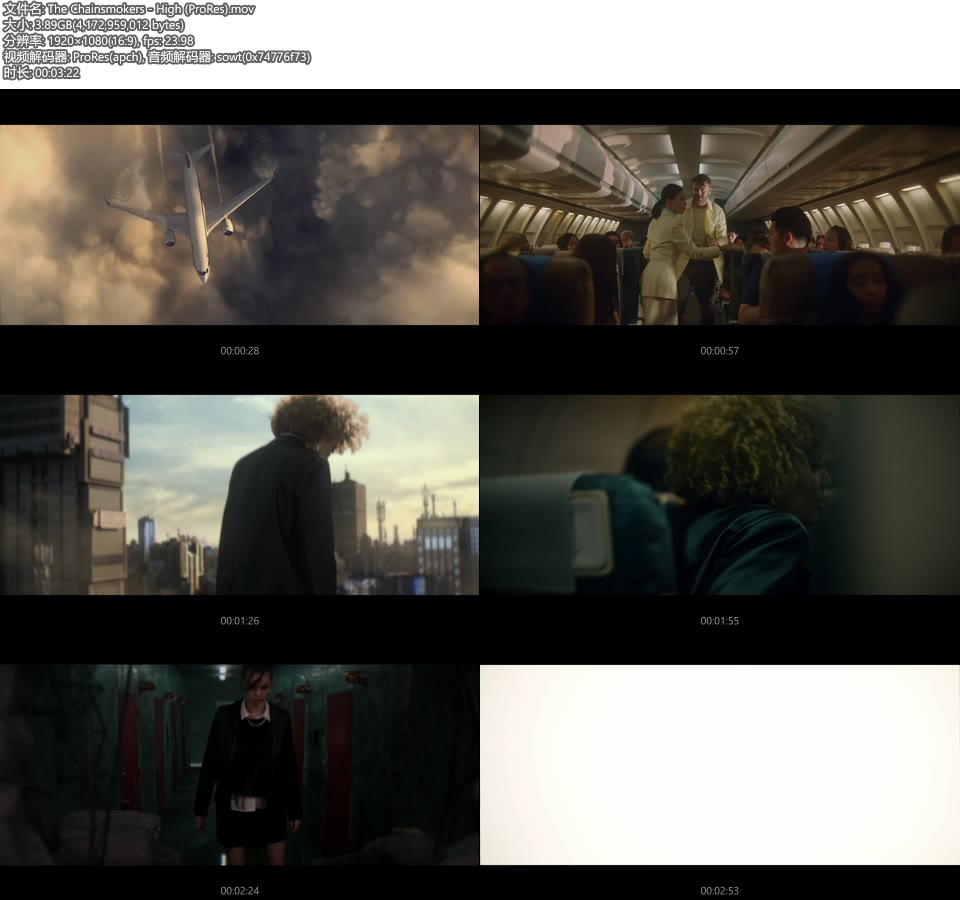 [PR] The Chainsmokers – High (官方MV) [ProRes] [1080P 3.89G]ProRes、欧美MV、高清MV2