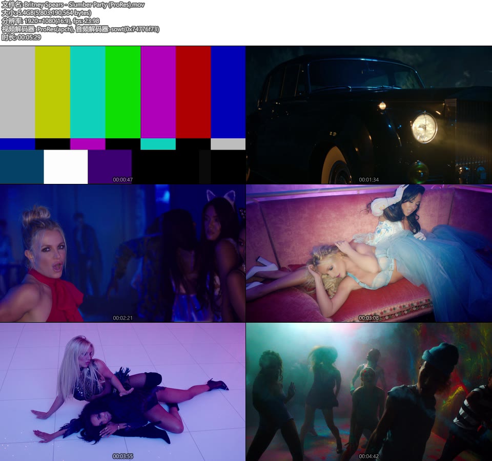 [PR] Britney Spears – Slumber Party (官方MV) [ProRes] [1080P 5.4G]ProRes、欧美MV、高清MV2